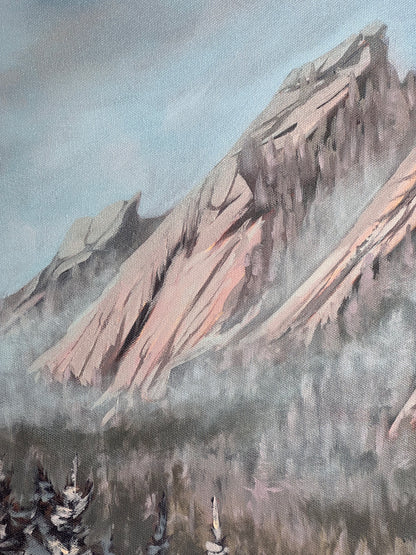 Morning Fog Over the Flat Irons - Original Painting